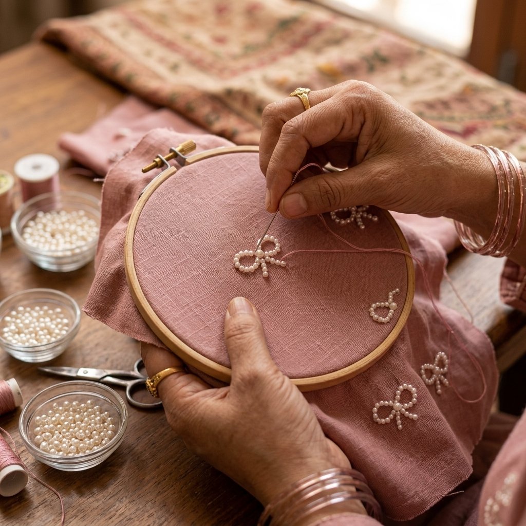 Stitching in progress